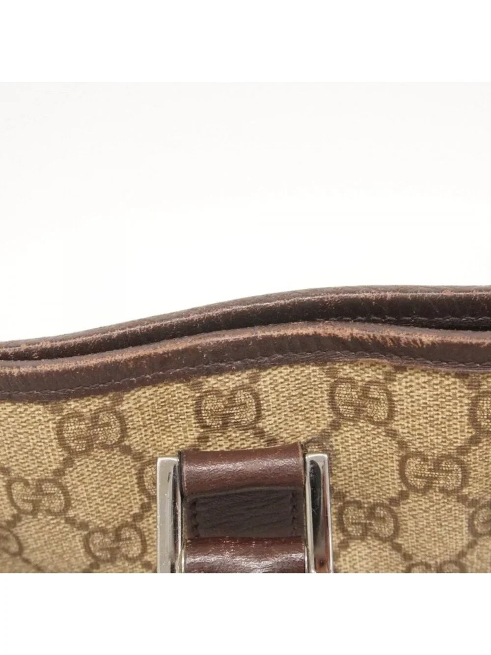 Gucci Tote GG Supreme Brown Silver